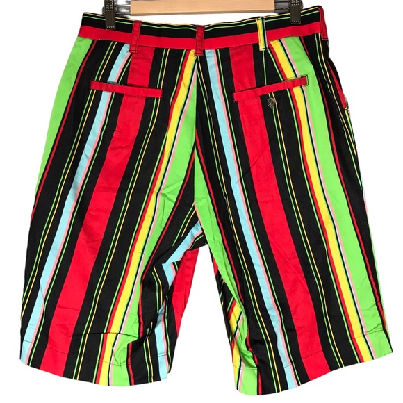Loudmouth Golf Shorts Vertical Stripes Multicoloured Cotton Blend Men’s Waist 32 - Picture 6 of 9